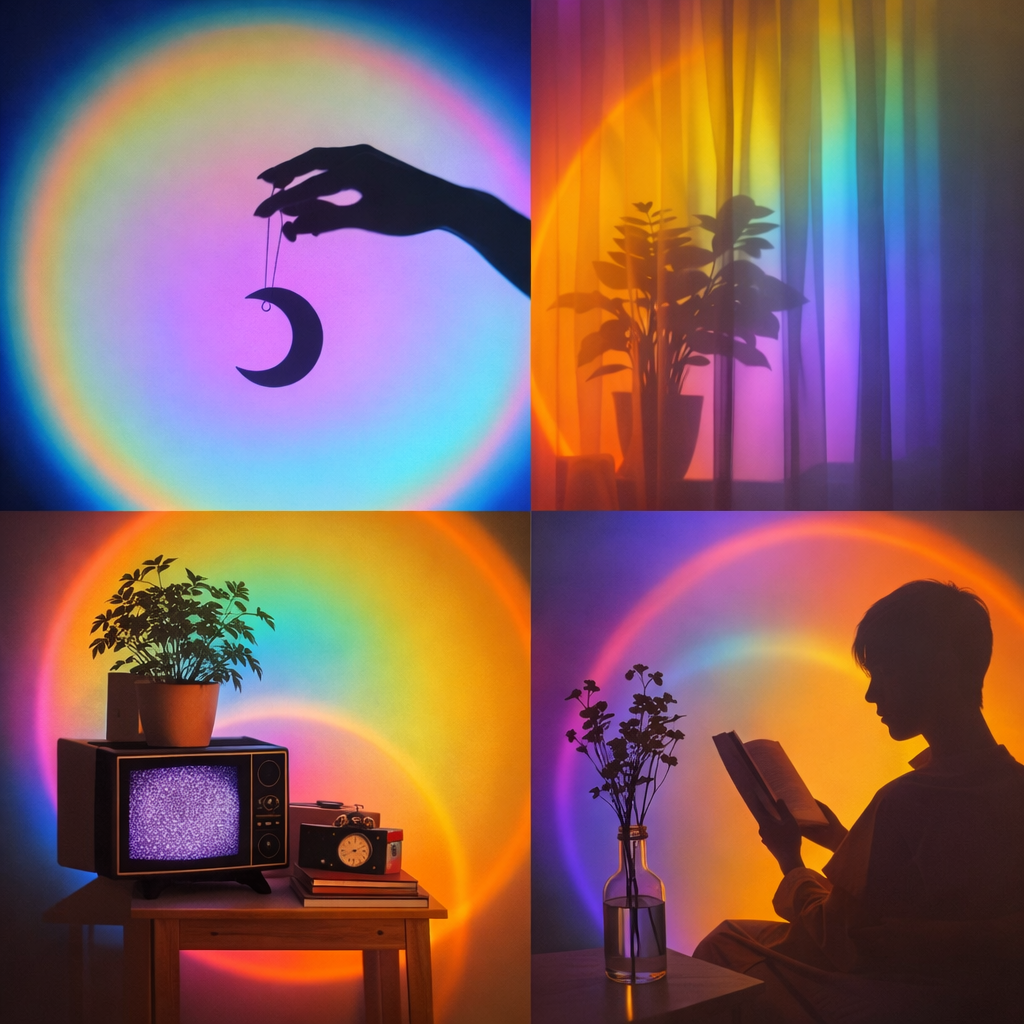 Sunset Aura Lamp – 16 Color RGB Projection Light for Aesthetic Rooms