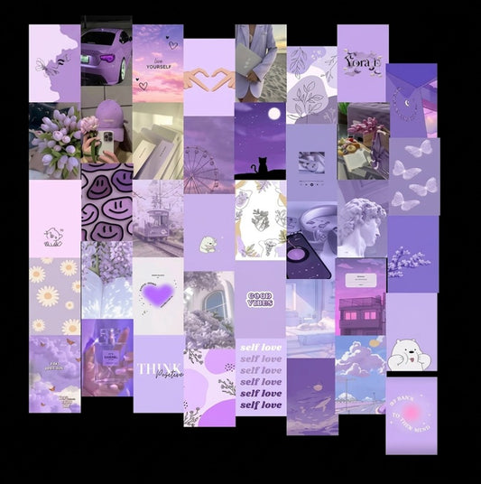 Purple Aesthetic Poster Collage – Vintage Wall Art for Bedroom, Desk & Room Decor
