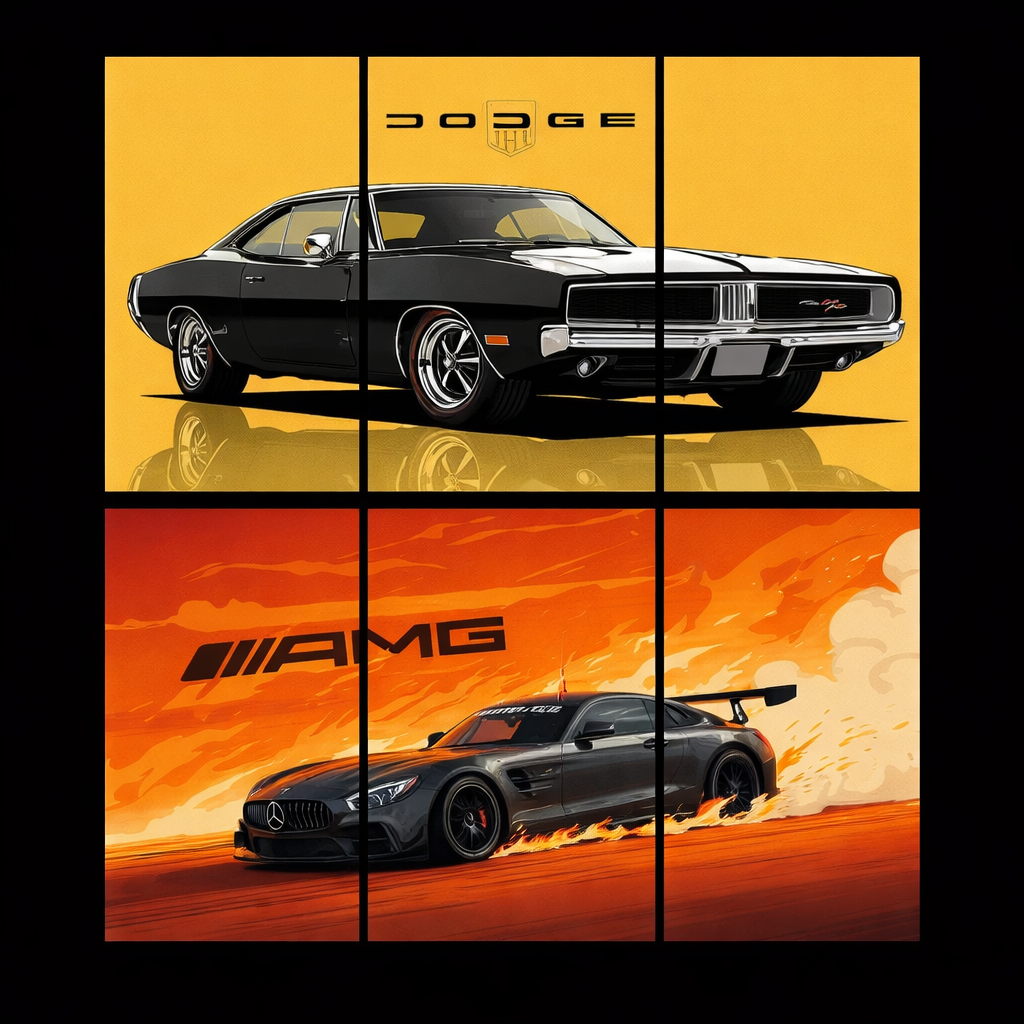 Sports Car Panel Wall Art Posters – Automotive Aesthetic Wall Decor (Multiple Variants)