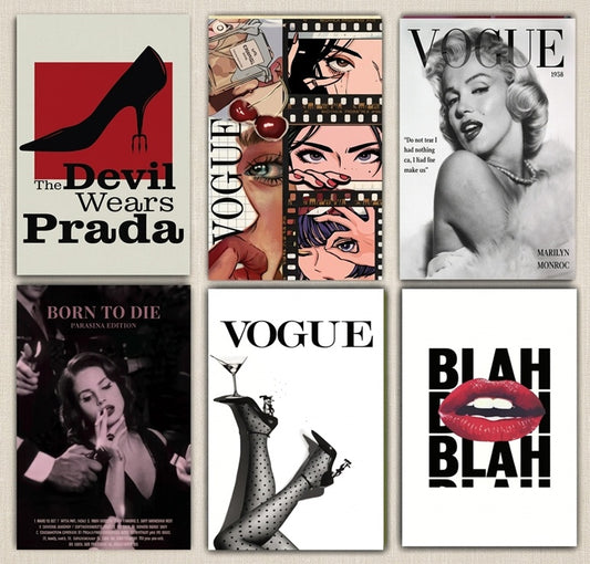 Vintage Hollywood Aesthetic Wall Collage Kit – Retro Glam Room Decor Posters