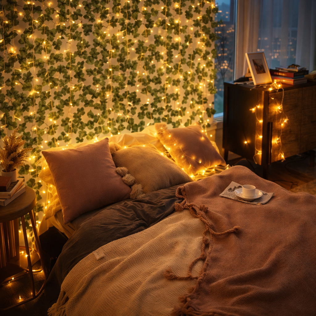 Money Plant LED Vine Garland Lights – Aesthetic Room Wall Decor