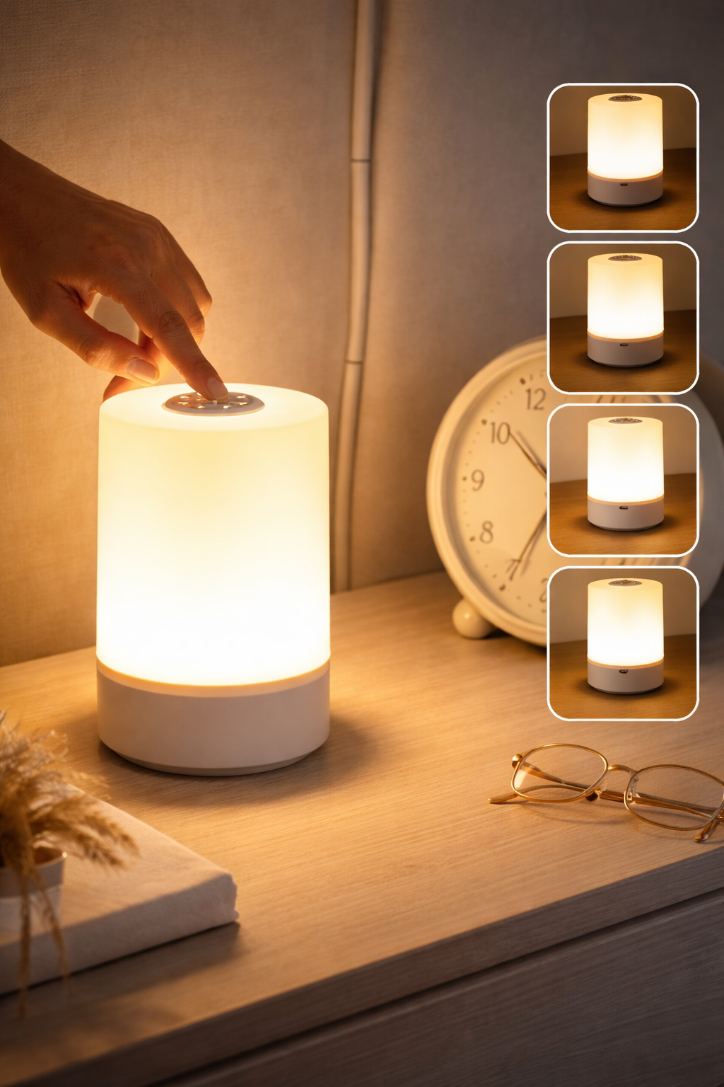 Minimal Touch Control LED Lamp – Ambient Bedside Lighting
