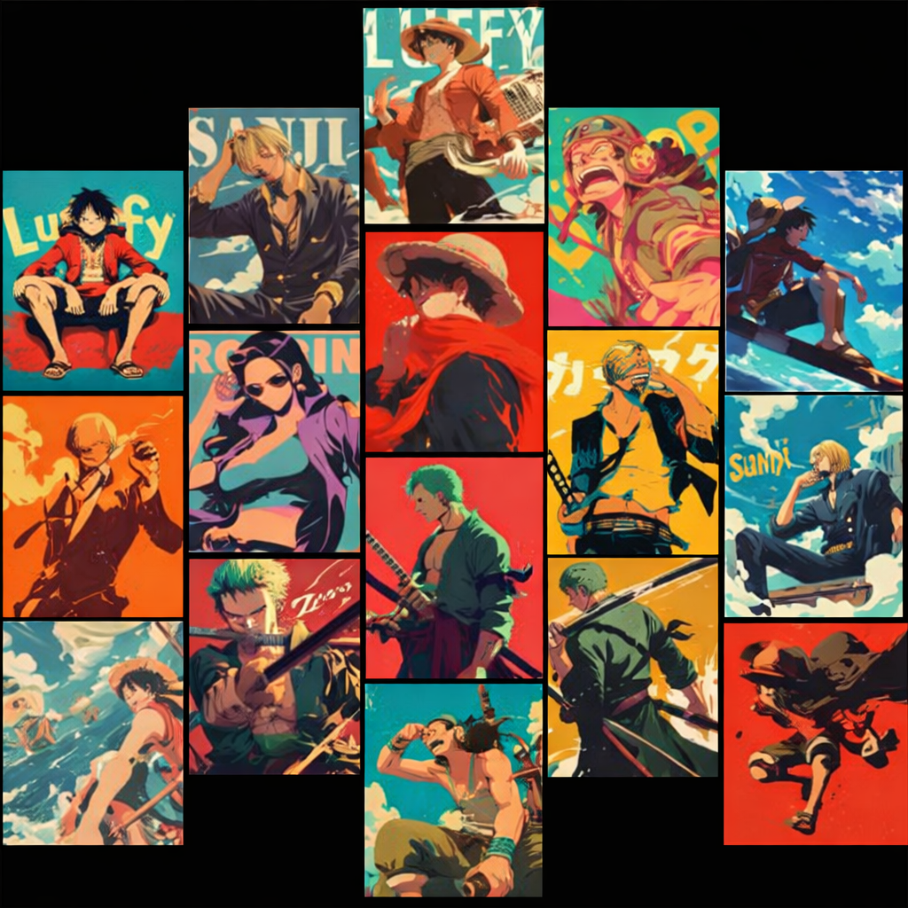 One Piece Anime Wall Posters – Pirate Aesthetic Room Decor (Multiple Packs)