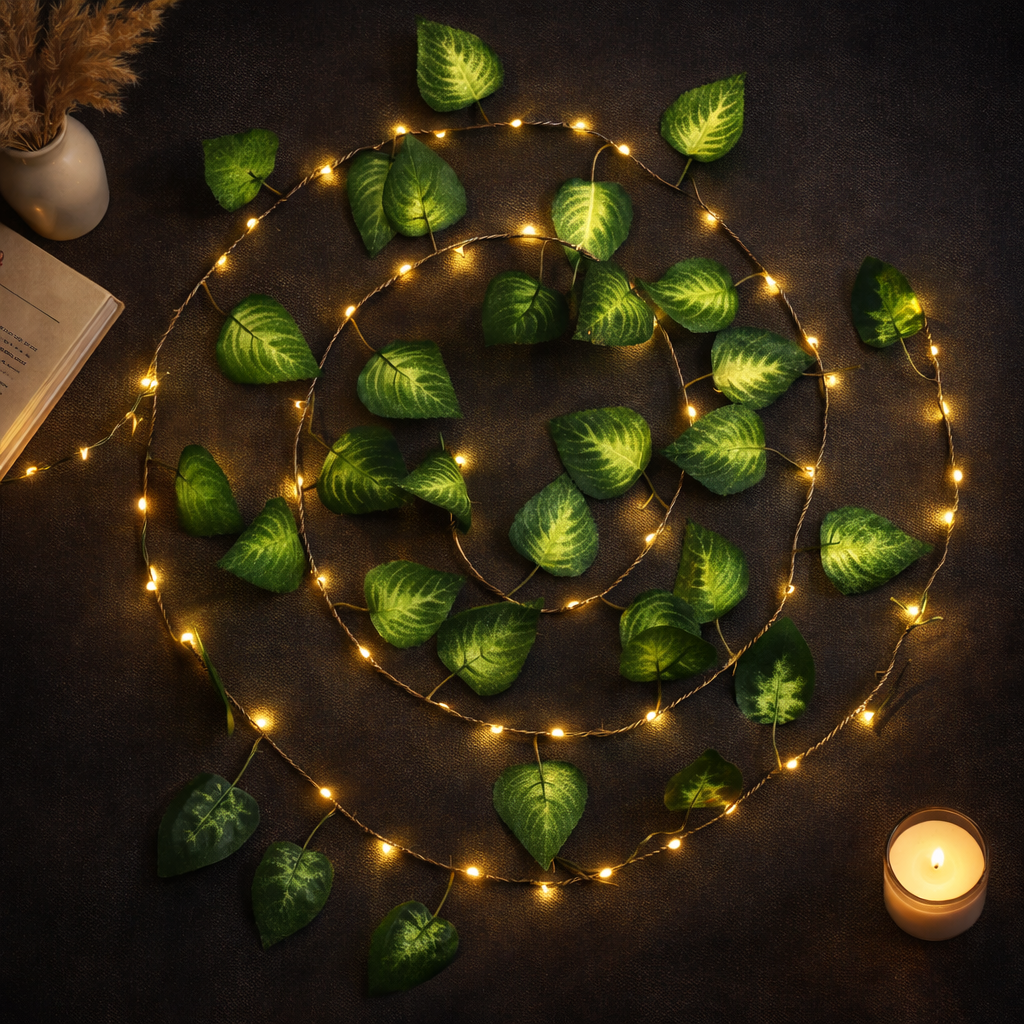 Money Plant LED Vine Garland Lights – Aesthetic Room Wall Decor