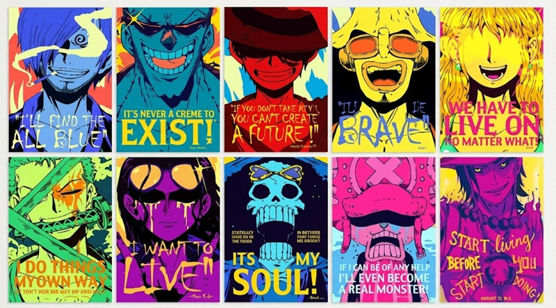 One Piece Anime Wall Posters – Pirate Aesthetic Room Decor (Multiple Packs)