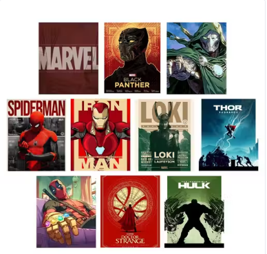 Marvel Superhero Wall Posters – Avengers Aesthetic Room Decor (Multiple Designs & Packs)
